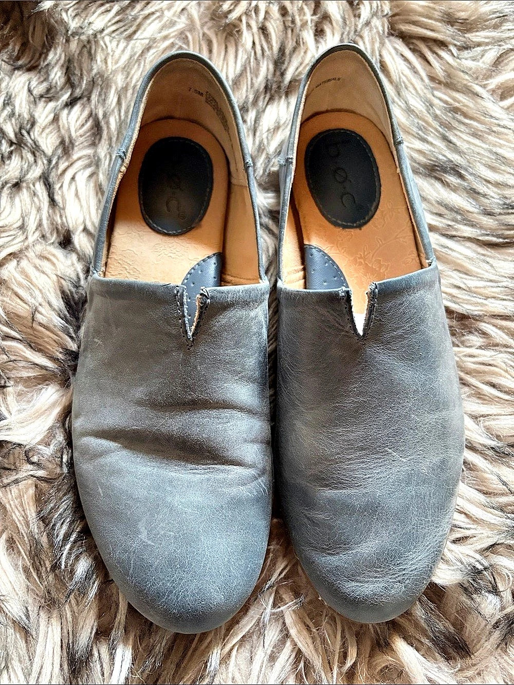 Born Leather Loafers Gray US 7.5 M